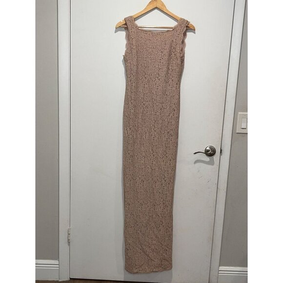 Adianna Papell  Womens size 8 Rose Lace Maxi Dress Sleeveless Full-Length Elegan - Picture 2 of 13